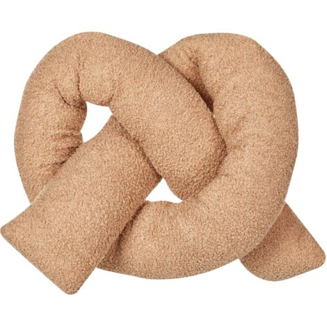 Cuscino moderno in tessuto peluche marrone chiaro 172 x 14 cm Gladiolo