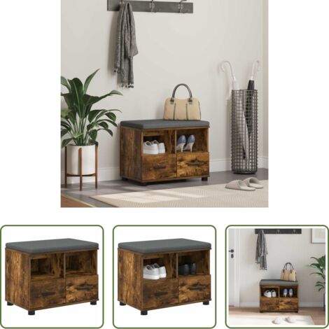 Cuscino morbido -  Panca per ingresso Quercia Affumicata 60 x 38 x 46 cm