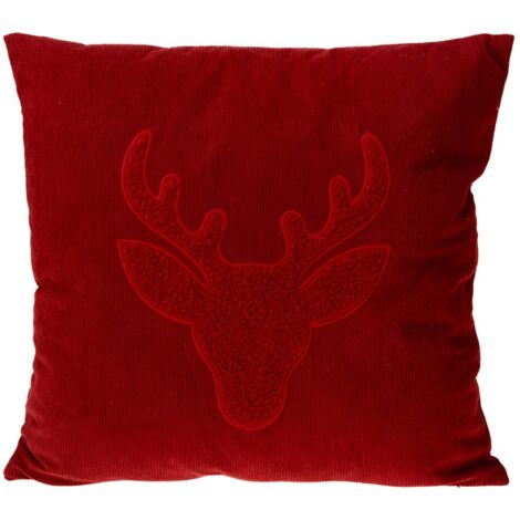 Cuscino natalizio in corduroy tinta unita per letto e divano 45 x 45 cm -Rosso