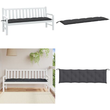 Cuscino Panca da Giardino Antracite Mélange 100x50x7cm Tessuto - Cuscino da patio - Cuscino da esterno