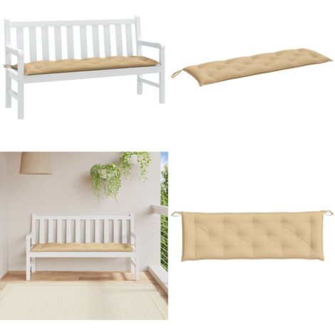 Cuscino Panca da Giardino Beige Mélange 150x50x7 cm in Tessuto - Cuscino da patio - Cuscino da esterno