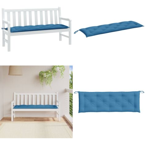Cuscino Panca da Giardino Blu Mélange 150x50x7 cm in Tessuto - Cuscino da patio - Cuscino da esterno