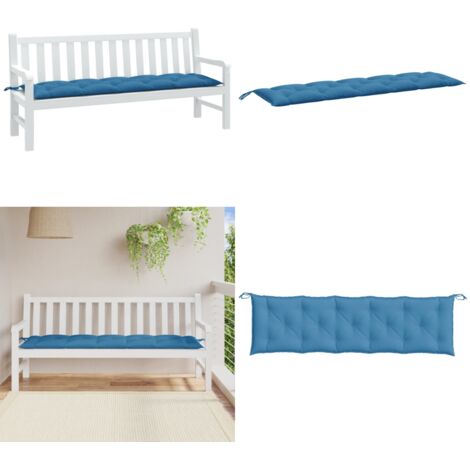 Cuscino Panca da Giardino Blu Mélange 180x50x7 cm in Tessuto - Cuscino da patio - Cuscino da esterno