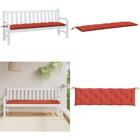 Cuscino Panca da Giardino Rosso Mélange 180x50x7 cm in Tessuto - Cuscino da patio - Cuscino da esterno