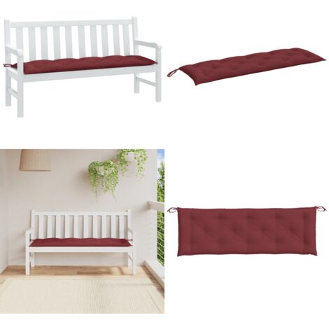 Cuscino Panca da Giardino Rosso Vino Mélange 150x50x7cm Tessuto - Cuscino da patio - Cuscino da esterno