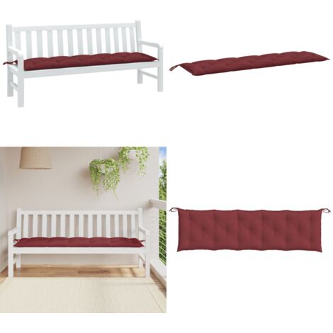 Cuscino Panca da Giardino Rosso Vino Mélange 180x50x7cm Tessuto - Cuscino da patio - Cuscino da esterno