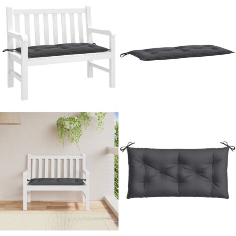 Cuscino Panca Giardino Antracite Mélange 100x50x7cm Tessuto - Cuscino da patio - Cuscino da esterno