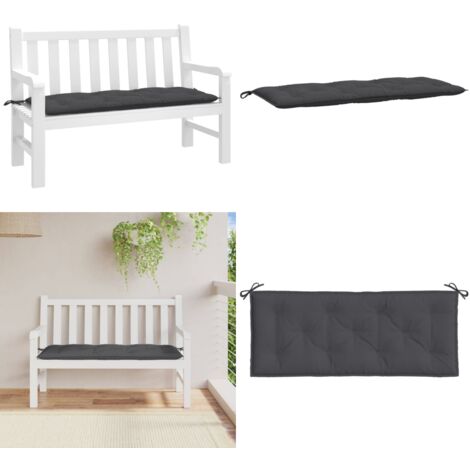 Cuscino Panca Giardino Antracite Mélange 120x50x7 cm Tessuto - Cuscino da patio - Cuscino da esterno