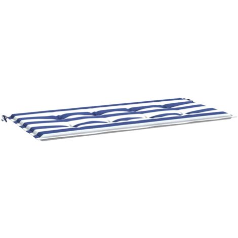 Cuscino Panca Giardino Bianco e Blu 100x50x4 cm Tessuto Oxford vidaXL
