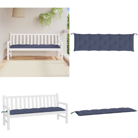 Cuscino Panca Giardino Blu Marino 180x50x7 cm in Tessuto Oxford - Cuscino da patio - Cuscino da esterno