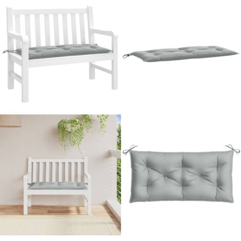 Cuscino Panca Giardino Grigio Chiaro Mélange 100x50x7cm Tessuto - Cuscino da patio - Cuscino da esterno