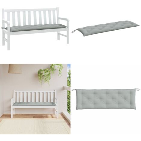 Cuscino Panca Giardino Grigio Chiaro Mélange 150x50x7cm Tessuto - Cuscino da patio - Cuscino da esterno