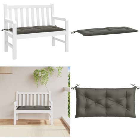 Cuscino Panca Giardino Grigio Scuro Mélange 100x50x7 cm Tessuto - Cuscino da patio - Cuscino da esterno