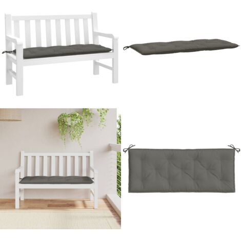 Cuscino Panca Giardino Grigio Scuro Mélange 120x50x7 cm Tessuto - Cuscino da patio - Cuscino per panca