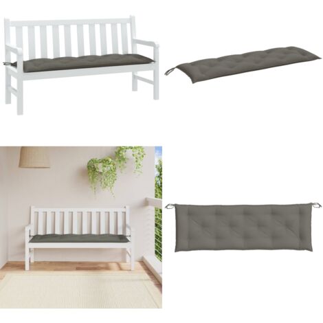 Cuscino Panca Giardino Grigio Scuro Mélange 150x50x7 cm Tessuto - Cuscino da patio - Cuscino da esterno