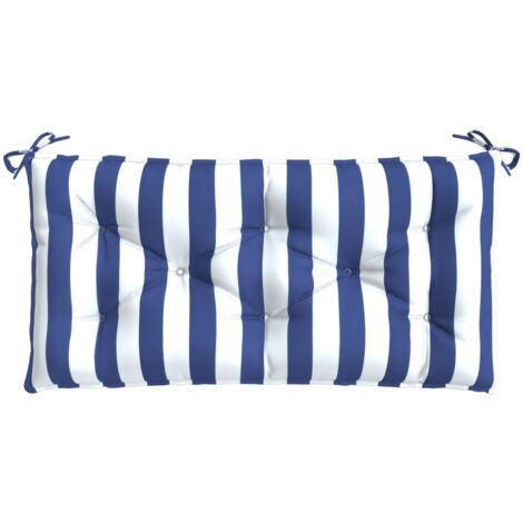 Cuscino Panca Giardino Righe Bianche e Blu 110x50x7 cm Tessuto vidaXL