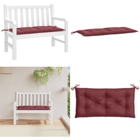 Cuscino Panca Giardino Rosso Vino Mélange 100x50x7 cm Tessuto - Cuscino da patio - Cuscino da esterno