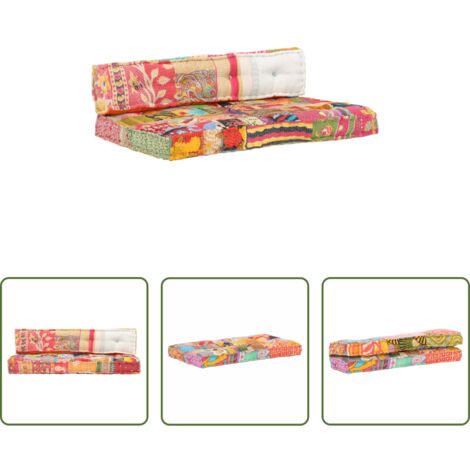 Cuscino patchwork -  Cuscino per Divani Pallet Multicolore in Tessuto Patchwork