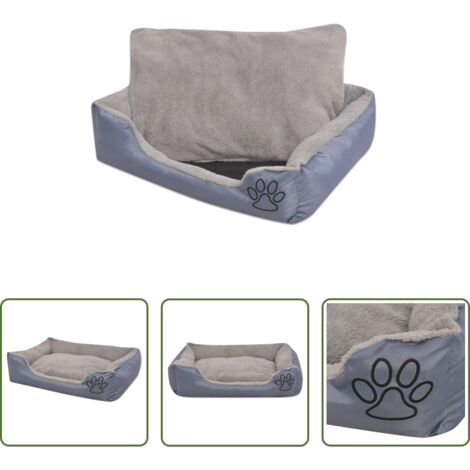 Cuscino per cani -  Cuccia per Cani con Cuscino Imbottito Taglia S Grigio