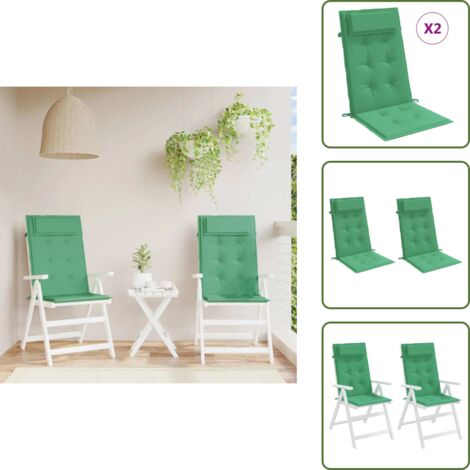 Cuscino per casa - vidaXL Cuscini per Sedia con Schienale Alto 2 pz Verde Tessuto Oxford - Cuscino per ufficio
