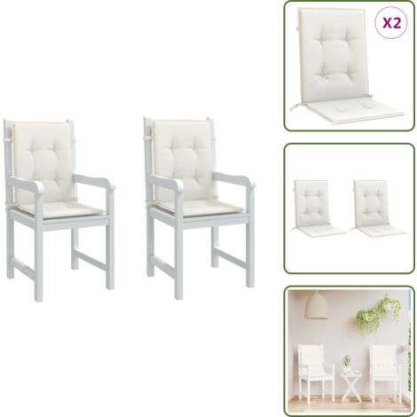Cuscino per casa - vidaXL Cuscini Sedia Schiena Bassa 2 pz Crema Mélange 100x50x4 Tessuto - Cuscino per ufficio