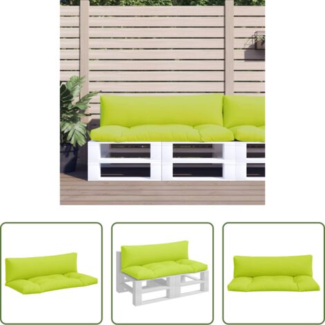 Cuscino per divano -  Cuscini per Divani in Pallet 2 pz Verde Intenso in Tessuto