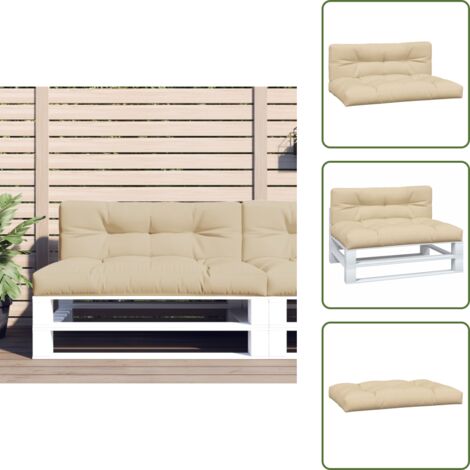 Cuscino per divano - vidaXL Cuscini per Pallet 2 pz Beige in Tessuto - Cuscino per seduta