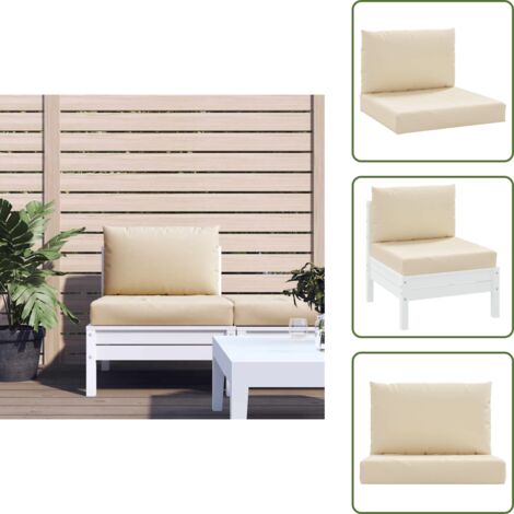 Cuscino per divano - vidaXL Cuscini per Pallet 2 pz Beige in Tessuto Oxford - Cuscino per soggiorno