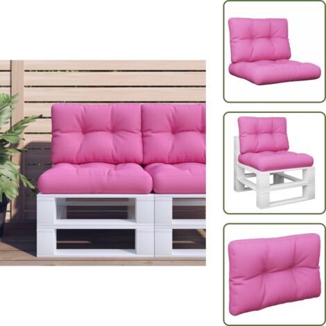 Cuscino per divano - vidaXL Cuscini per Pallet 2 pz Rosa in Tessuto - Cuscino per seduta
