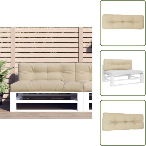 Cuscino per divano - vidaXL Cuscino per Pallet Beige 120x40x12 cm in Tessuto - Cuscino per soggiorno