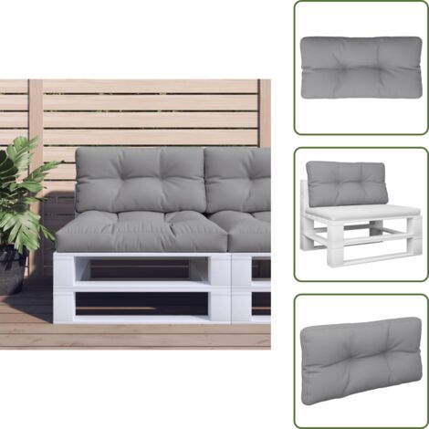 Cuscino per divano - vidaXL Cuscino per Pallet Grigio 70x40x12 cm in Tessuto - Cuscino per soggiorno