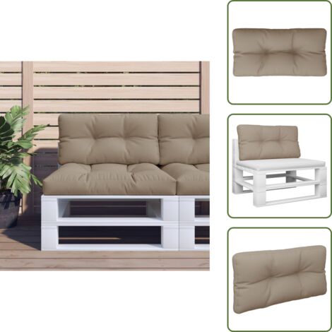 Cuscino per divano - vidaXL Cuscino per Pallet Tortora 80x40x12 cm in Tessuto - Cuscino per soggiorno