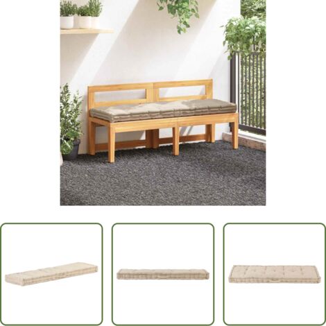 Cuscino per esterni -  Cuscino per Pallet e Pavimento in Cotone 120x40x7 cm Beige
