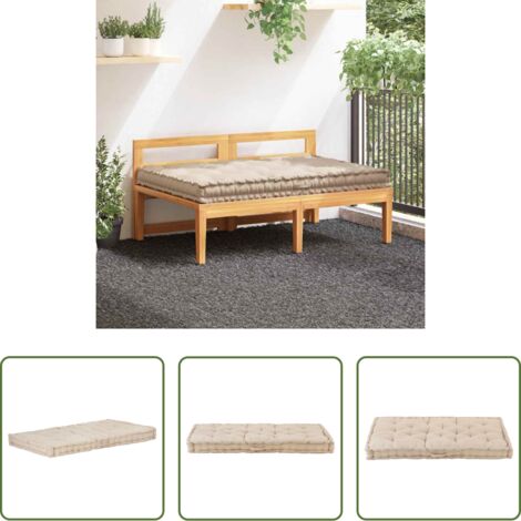 Cuscino per esterni -  Cuscino per Pallet e Pavimento in Cotone 120x80x10 cm Beige