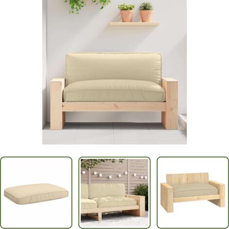 Cuscino per esterno -  Cuscino Beige 120 x 80 x 12 cm Tessuto Oxford