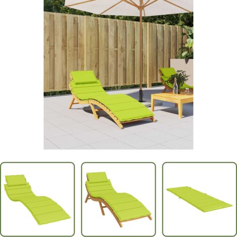 Cuscino per esterno -  Cuscino per Lettino Verde Intenso 186x58x4 cm in Tessuto Oxford