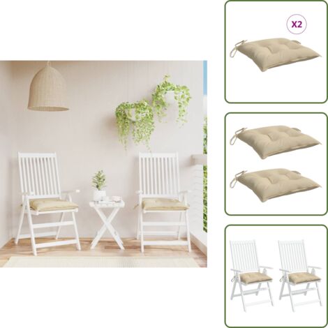 Cuscino per esterno - vidaXL Cuscini per Pallet 2 pz Beige 50x50x7 cm Tessuto Oxford - Cuscino per soggiorno