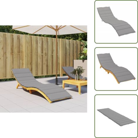 Cuscino per esterno - vidaXL Cuscino per Lettino Grigio 200x60x3 cm in Tessuto Oxford - Cuscino per soggiorno