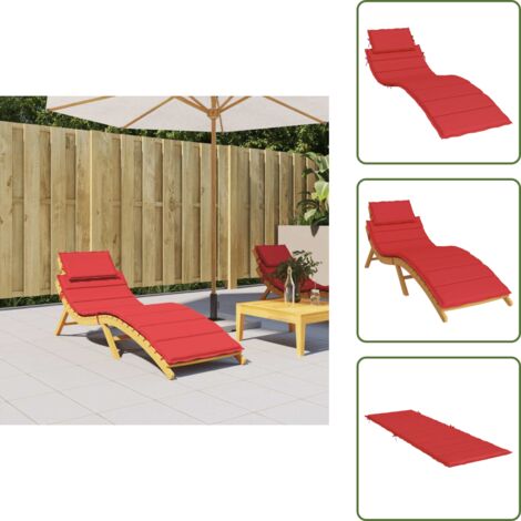 Cuscino per esterno - vidaXL Cuscino per Lettino Rosso 186x58x4 cm in Tessuto Oxford - Cuscino per soggiorno