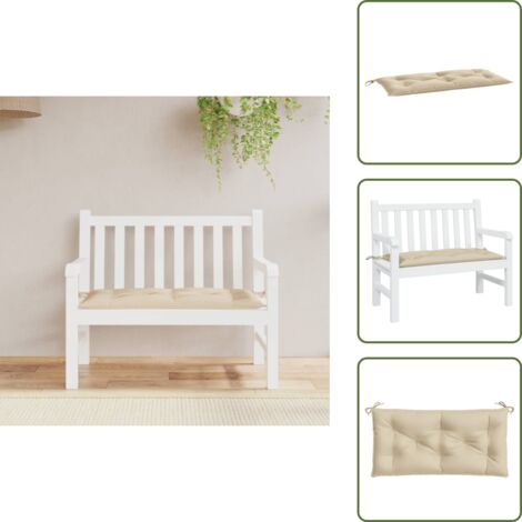 Cuscino per esterno - vidaXL Cuscino per Panca Beige 110x50x7 cm in Tessuto Oxford - Cuscino per soggiorno