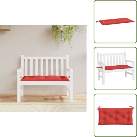 Cuscino per esterno - vidaXL Cuscino per Panca Rosso 110x50x7 cm in Tessuto Oxford - Cuscino per soggiorno