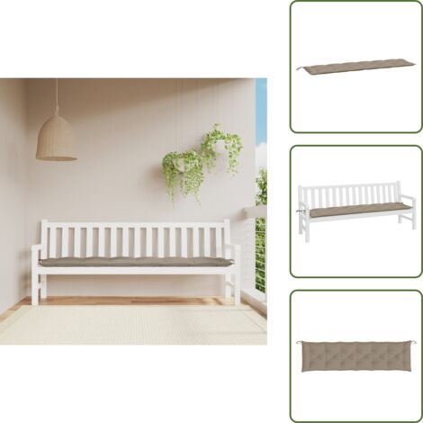 Cuscino per esterno - vidaXL Cuscino per Panca Tortora 200x50x7 cm in Tessuto Oxford - Cuscino per soggiorno