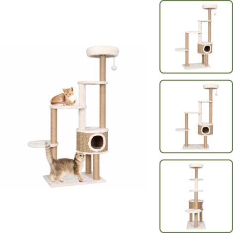 Cuscino per gatti - vidaXL Albero per Gatti con Cuscino Lusso e Tiragraffi 148cm in Giunco - Albero per gatti con cuscino