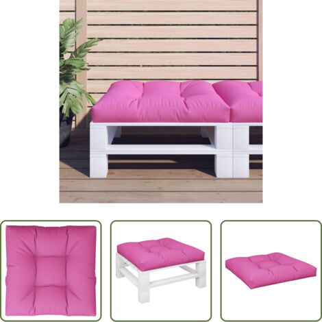 Cuscino per giardino -  Cuscino per Pallet Rosa 70x70x12 cm in Tessuto