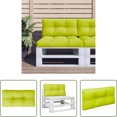 Cuscino per giardino -  Cuscino per Pallet Verde Brillante 80x40x12 cm in Tessuto