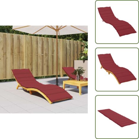 Cuscino per giardino - vidaXL Cuscino per Lettino Rosso Vino 200x70x3 cm in Tessuto Oxford - Cuscino per soggiorno