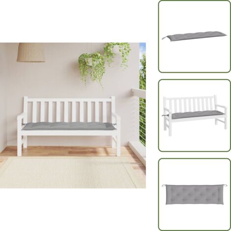 Cuscino per giardino - vidaXL Cuscino per Panca Grigio 150x50x7 cm in Tessuto Oxford - Cuscino per patio