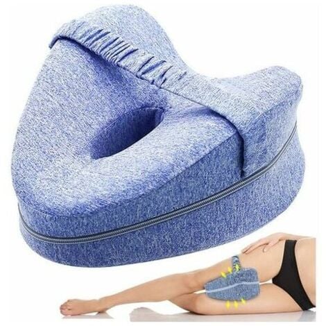 XVX Cuscino per ginocchia per chi dorme di lato, cuscini per alzare le gambe, cuscino per gambe confortevole, cuscino per ginocchia per dormire, cuscino per gambe in memory foam ortopedico (blu)