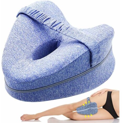 Cuscino per ginocchia per dormire sul fianco, cuscini per sollevare le gambe, cuscino per ginocchia per dormire, cuscino ortopedico per gambe in memory foam, 25×23×13 cm