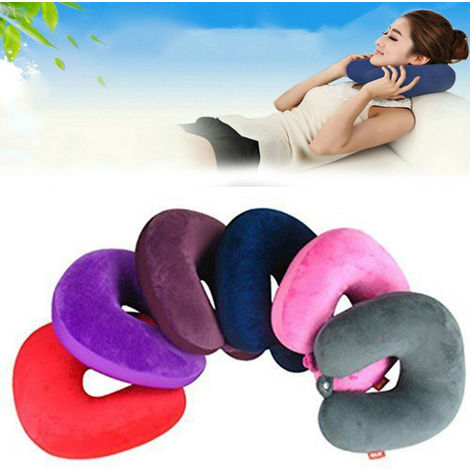 Cuscino Per Il Collo Da Viaggio.Cuscino Per Il Collo Con Antistress Set Da Viaggio Auto Treno Aereo Memory Foam 282903534713